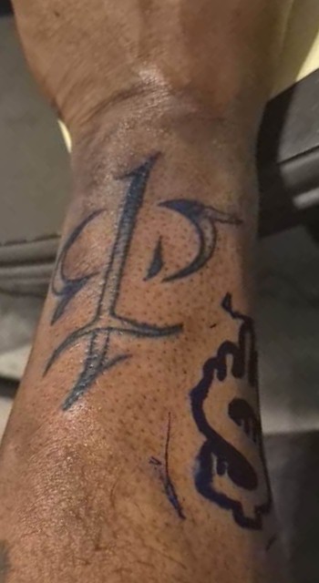 Sword and money sign arm pieces